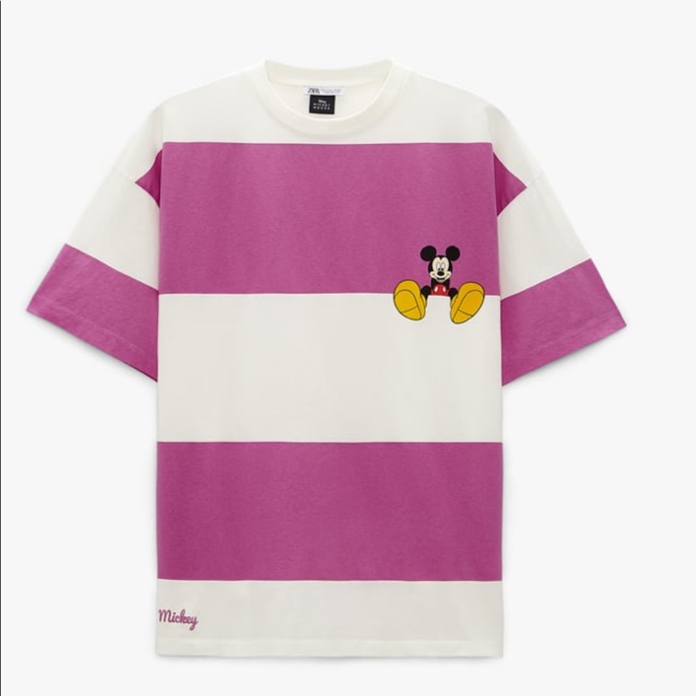 Zara Striped Mickey Mouse Disney T-shirt